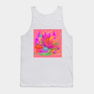 Pink abstract flower Tank Top